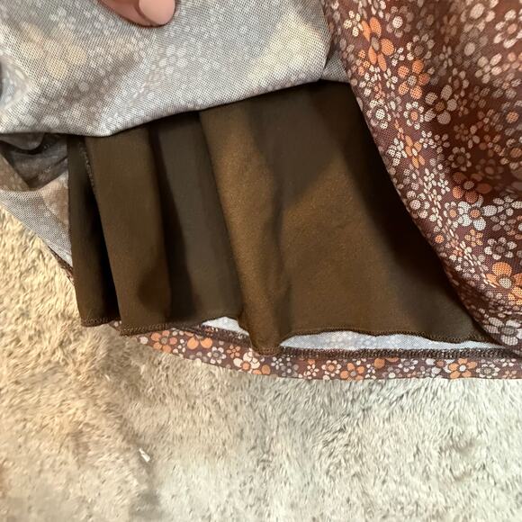 Motel Rocks Tintin Mini Dress Brown Floral Stretch Mesh Strappy XXS - Picture 10 of 14